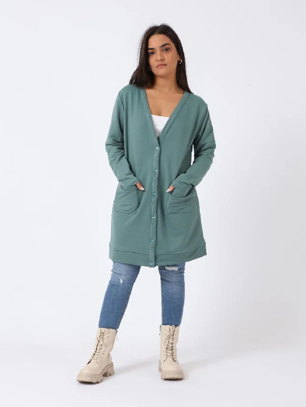 Long Sleeves Soft Cardigan With Buttons - Kady