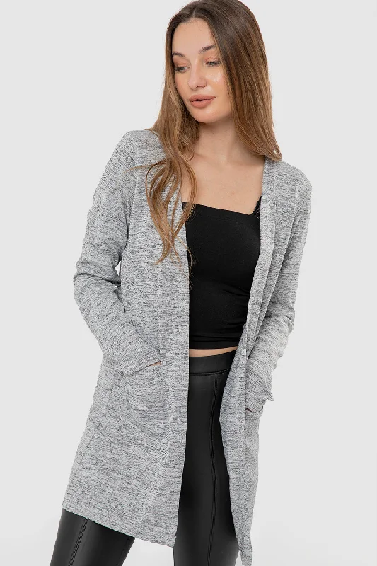 Open Neckline Long Sleeves Short Cardigan - Kady