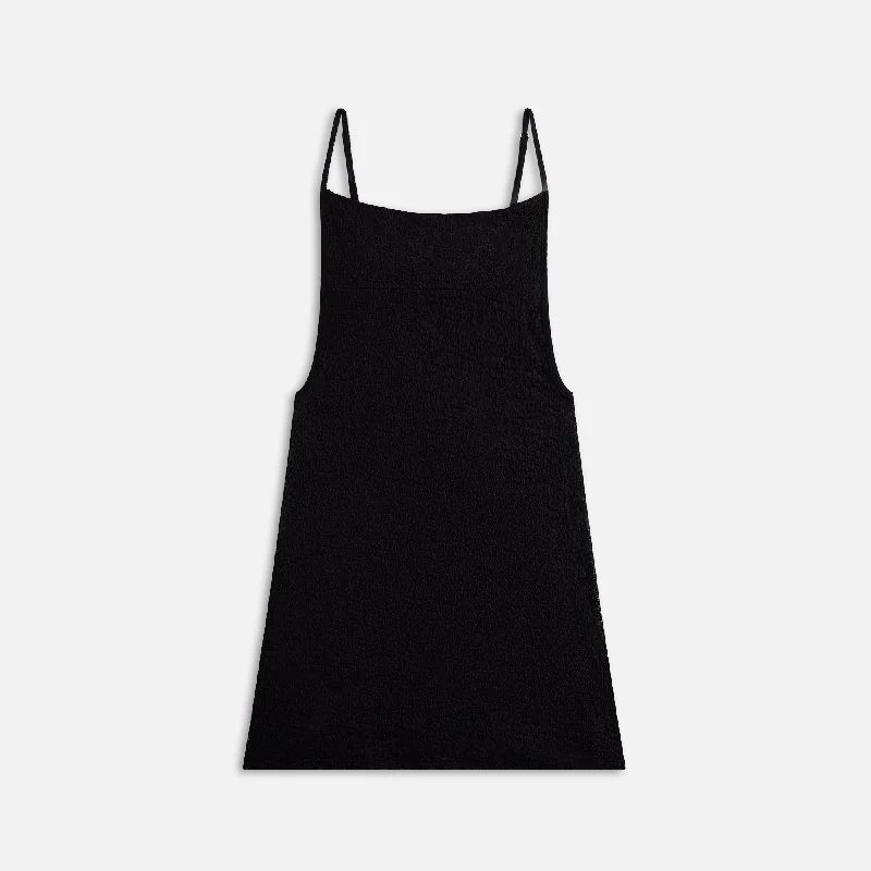 Second Skin Crepe Mesh Mini Dress - Black