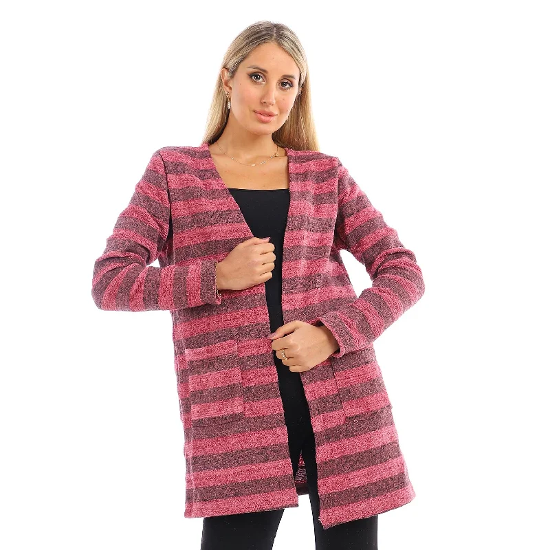 Wild Striped Cardigan With Pockets - Kady