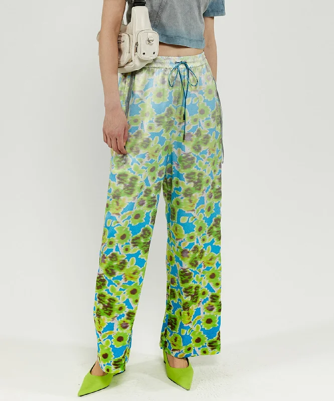 【SALE】Gradation Flower Pattern Easy Pants