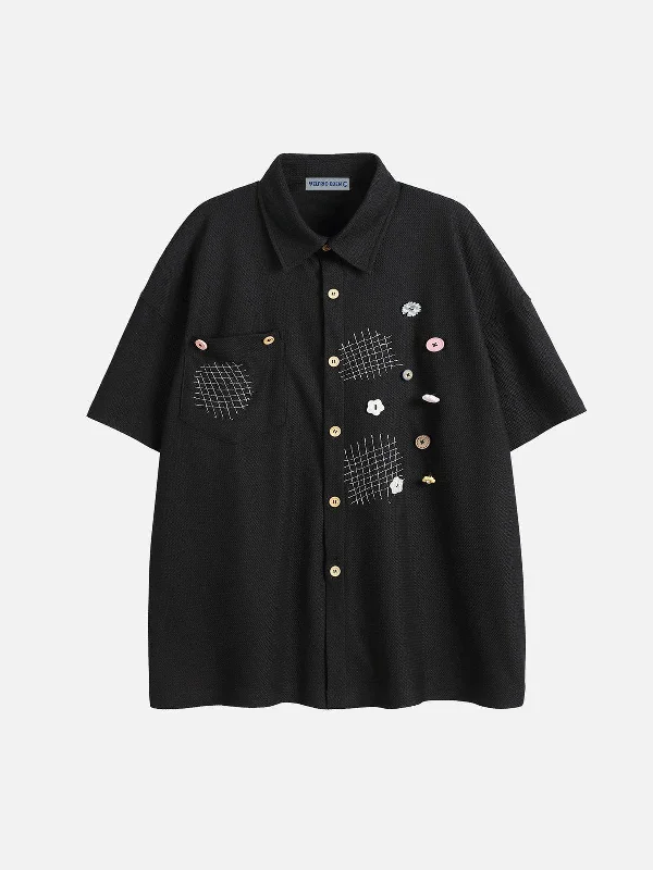 Aelfric Eden Colorful Button Short Sleeve Shirt