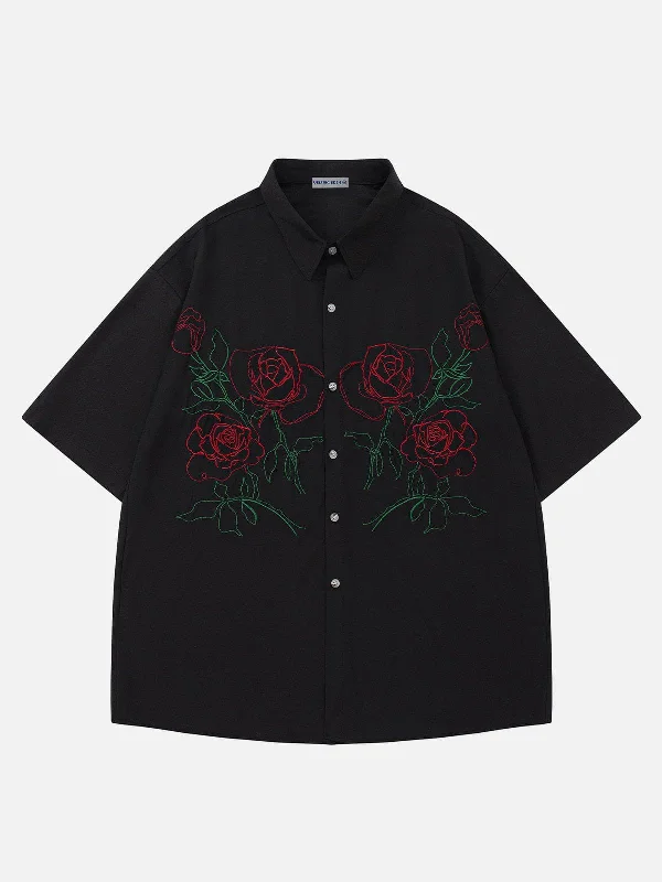 Aelfric Eden Flower Embroidery Short Sleeve Shirt