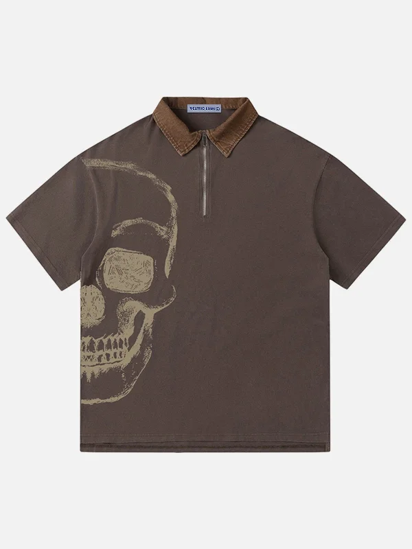 Aelfric Eden Skull Print Polo Tee