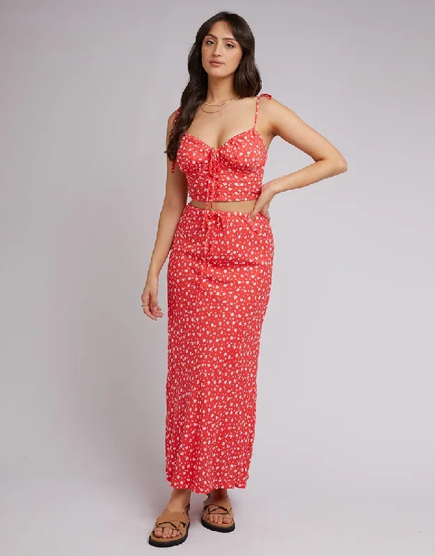 All About Eve Gigi Floral Maxi Skirt Red