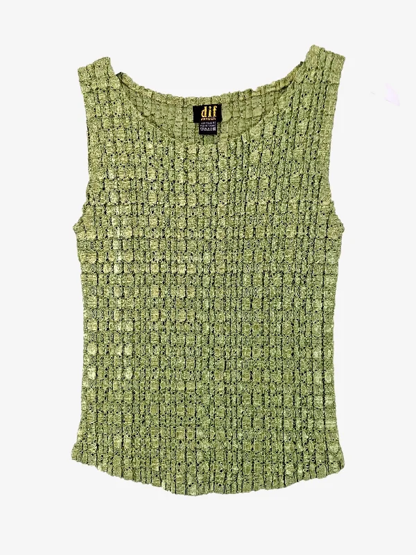 Assorted Brands Textured Matcha Sheer Top Size OSFA