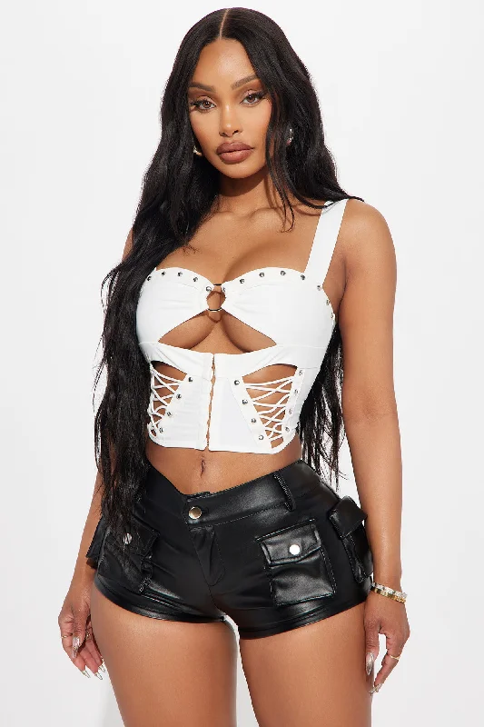 Attention On Me Corset Top - White