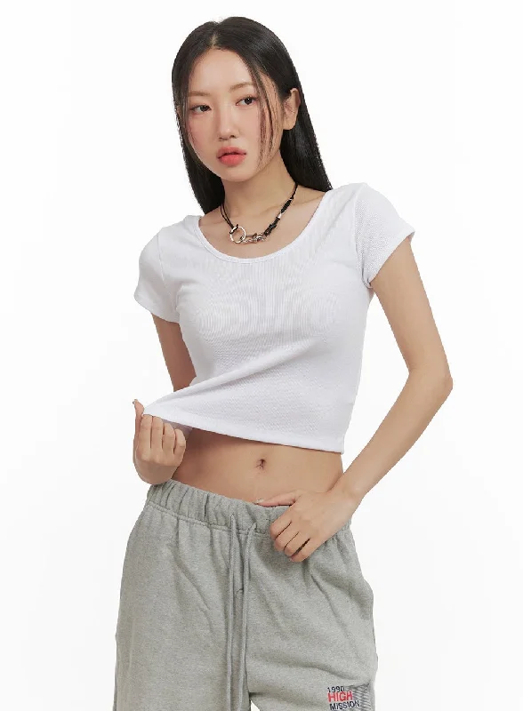 Basic U-Neck Crop Top CY423