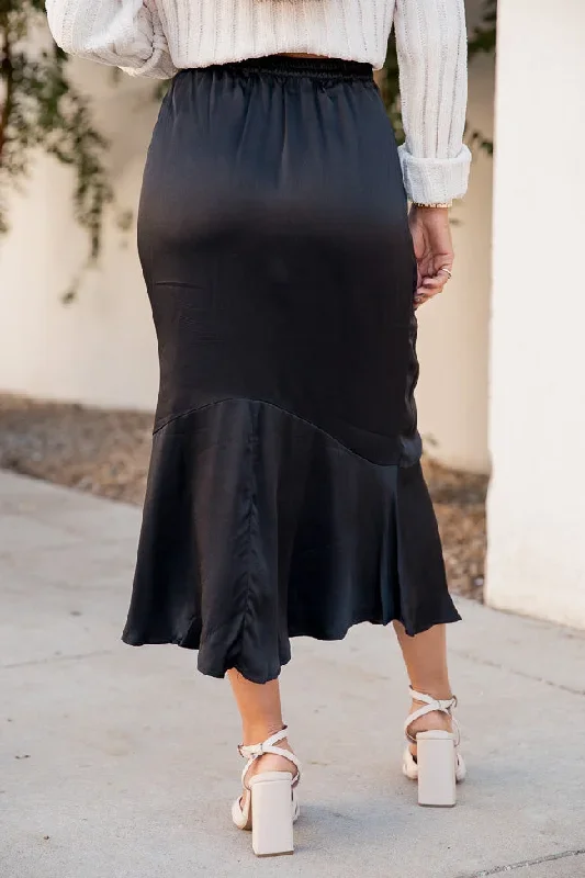 black-peplum-hem-satin-midi-skirt