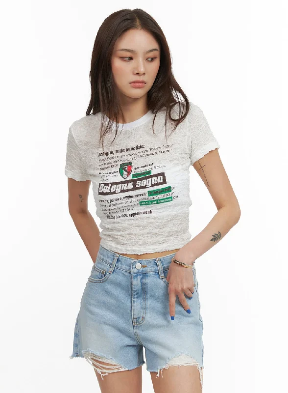 Chic Graphic Crop Top CY423