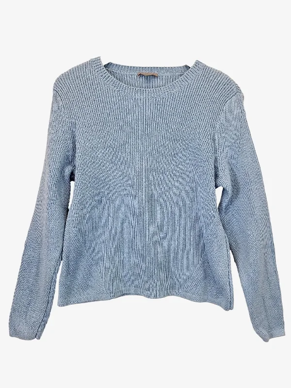 Cos Pale Blue Ribbed Cotton Knit Jumper Size S