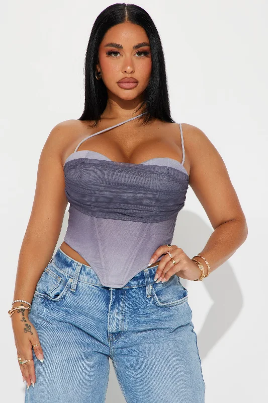 Day To Night Ombre Corset Top - Gray/combo