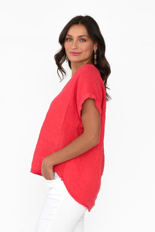 dorian-red-linen-cotton-top