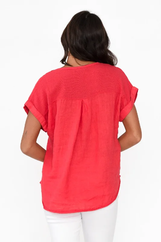 dorian-red-linen-cotton-top