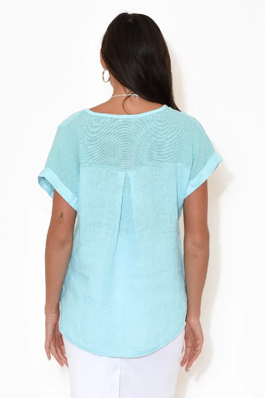 dorian-turquoise-linen-cotton-top