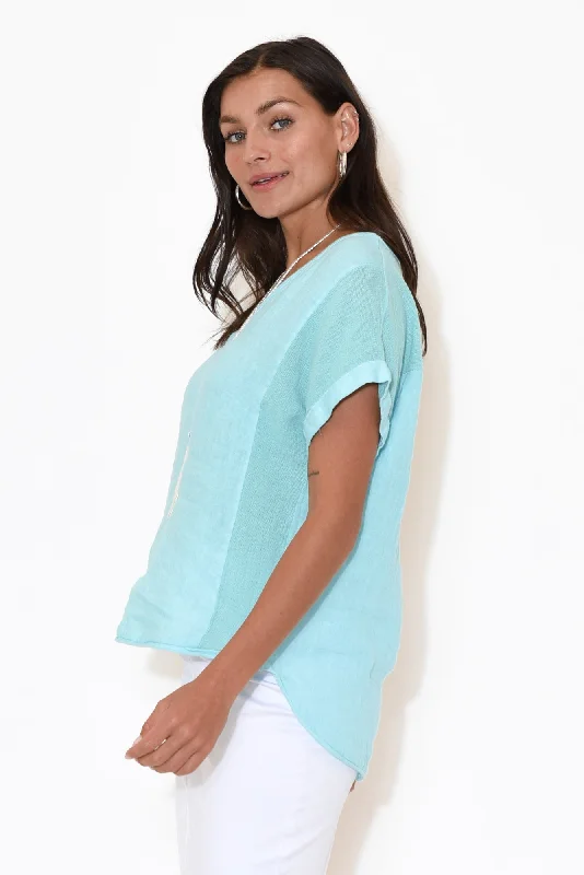 dorian-turquoise-linen-cotton-top