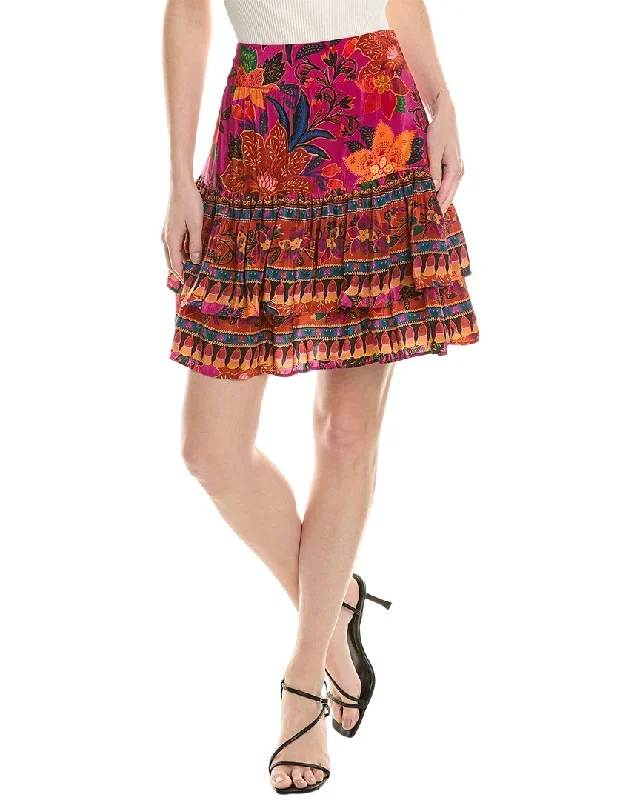 FARM Rio Tropical Tapestry Tiered Mini Skirt