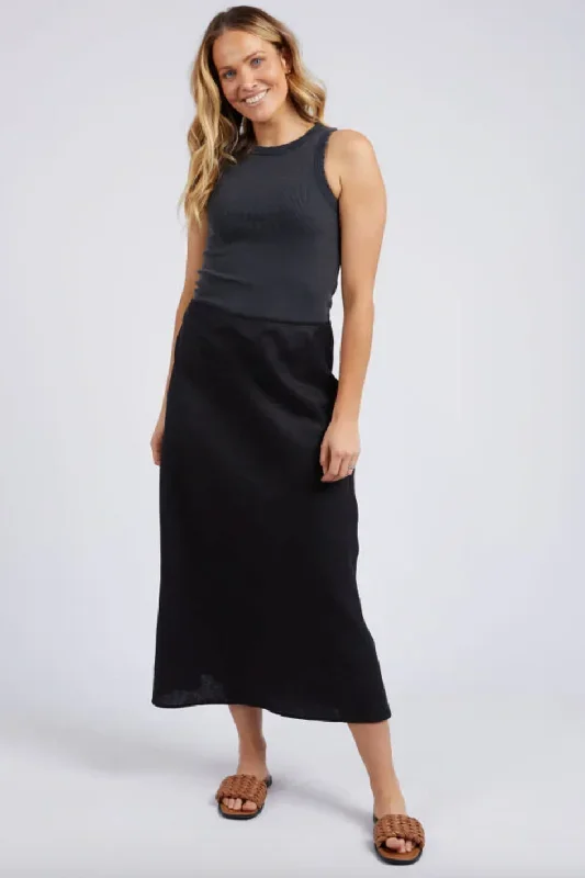 Foxwood Bronte Linen Skirt Black