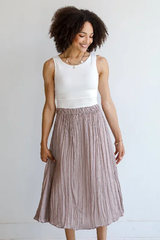 gorgeous-icon-taupe-satin-midi-skirt