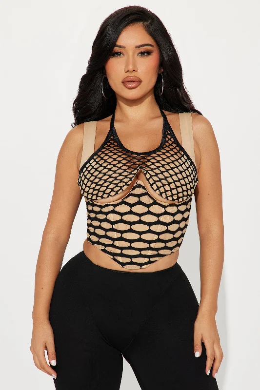 Here For The Drama Halter Top - Black/combo