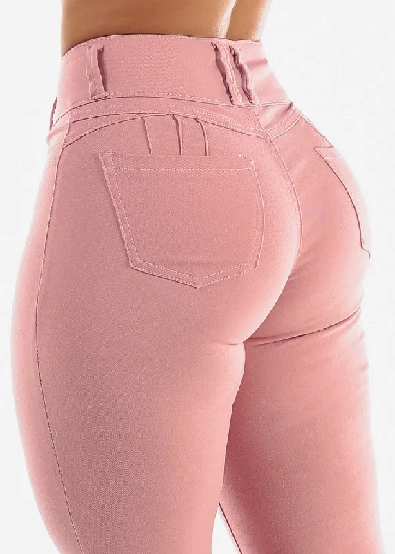 High Waist Butt Lift Levanta Cola Mauve Jeggings