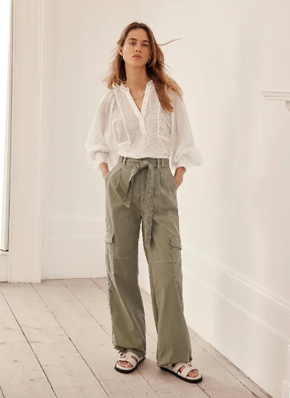 Khaki Cotton Cargo Trousers