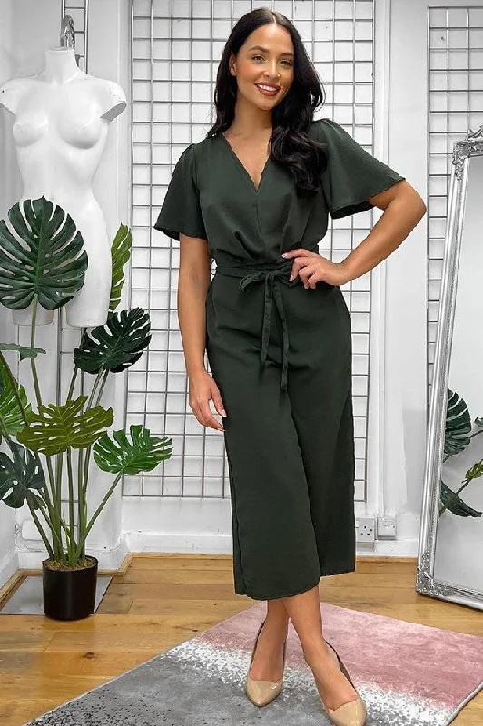 khaki-fixed-wrap-cropped-leg-jumpsuit