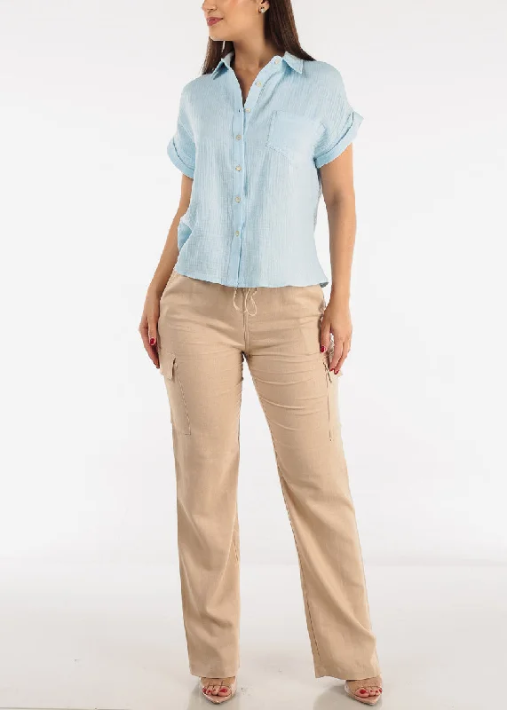 khaki-high-waist-straight-leg-linen-cargo-pants-6833pmkhaki