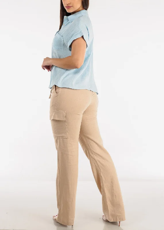 khaki-high-waist-straight-leg-linen-cargo-pants-6833pmkhaki