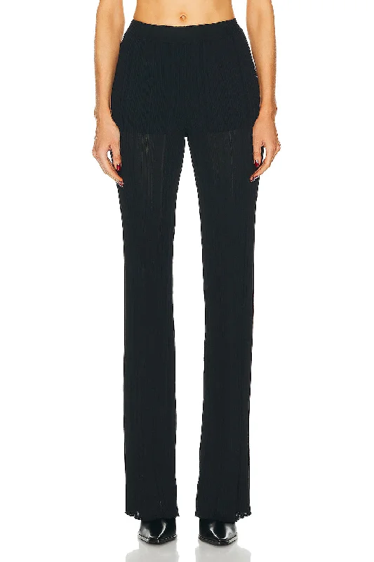 Lightweight Plisse Knit Trousers