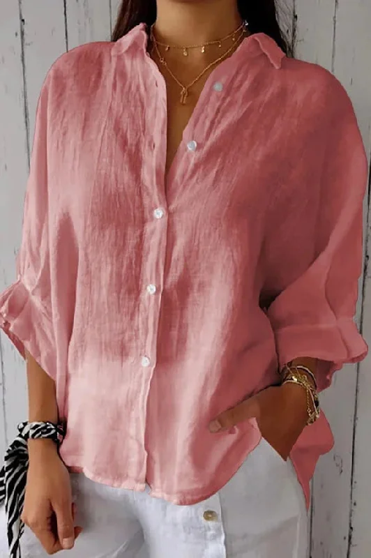 linen-blend-solid-color-tie-back-loose-shirt-top