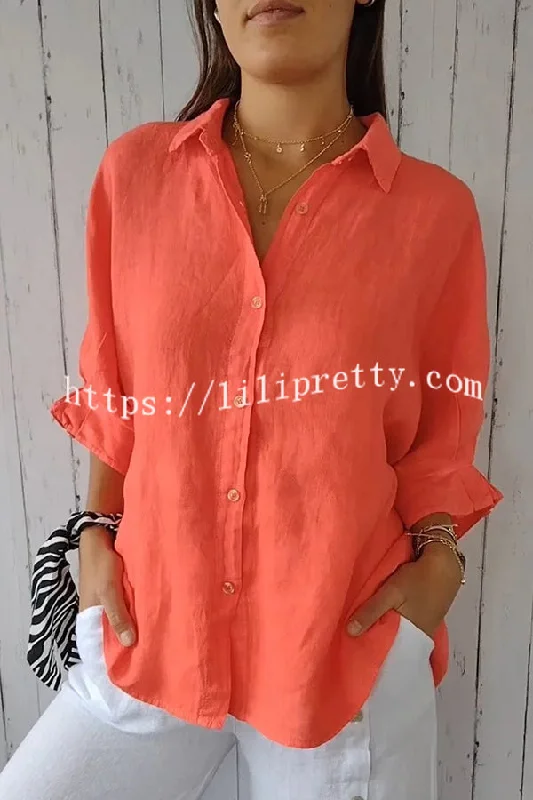 linen-blend-solid-color-tie-back-loose-shirt-top