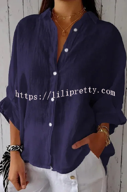 linen-blend-solid-color-tie-back-loose-shirt-top