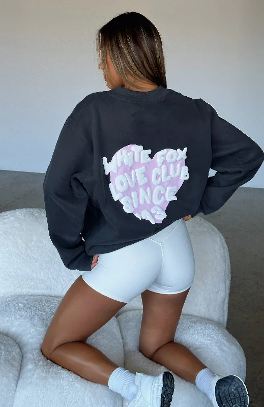 Love Club Oversized Sweater Charcoal