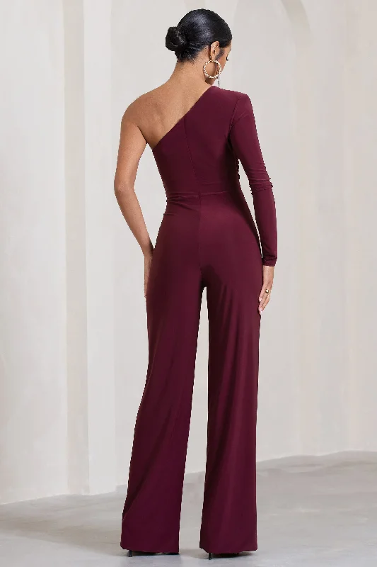 mila-burgundy-one-shoulder-ruched-wide-leg-jumpsuit-cl128142069