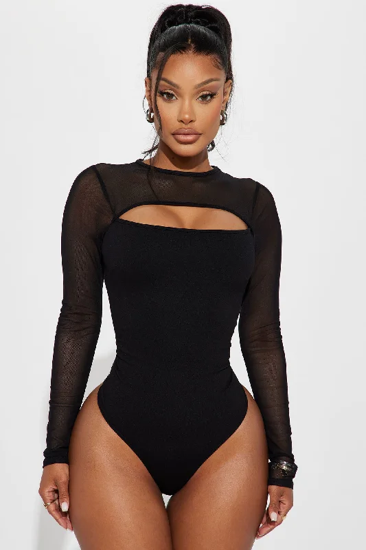 Milan Mesh Bodysuit - Black