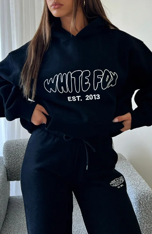 Missed Flights Oversized Hoodie Black