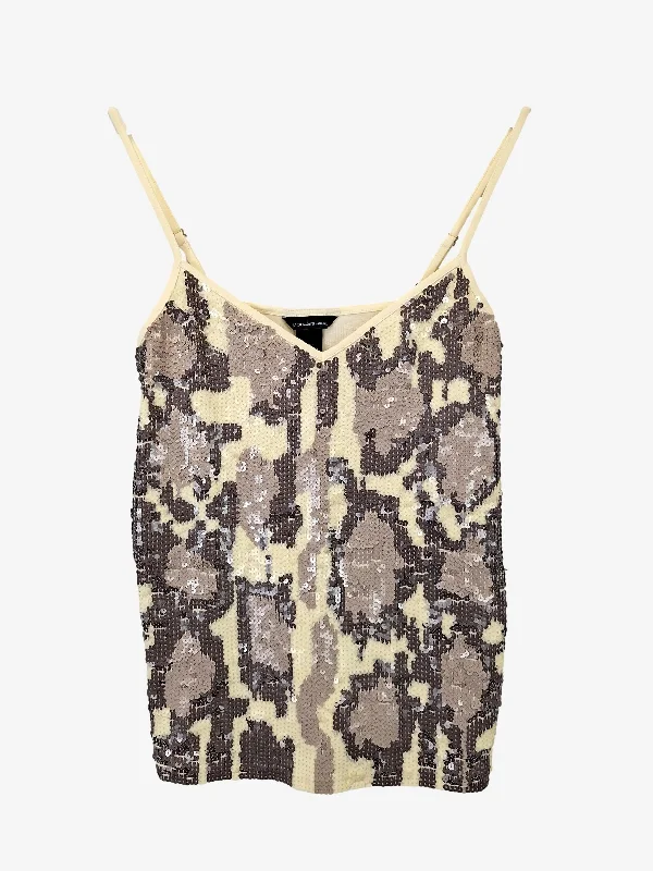 Moda Patterned Sequin Camisole Top Size M