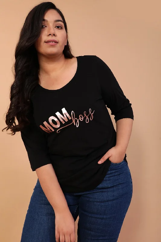 Mom Boss Black Tshirt