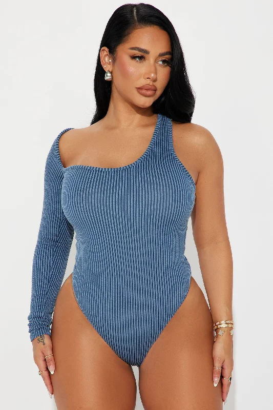 Natalia Ribbed Bodysuit - Denim