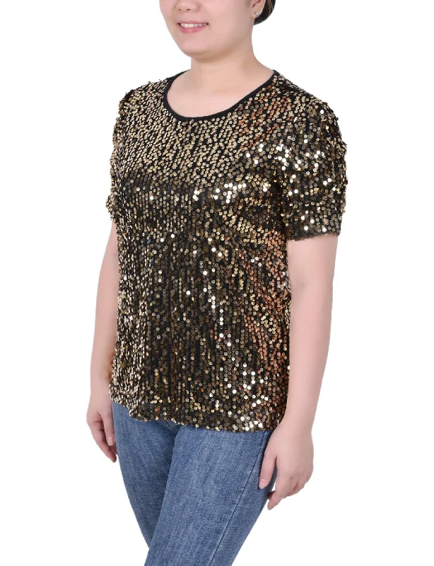 ny-collection-short-sleeve-sequined-top-petite