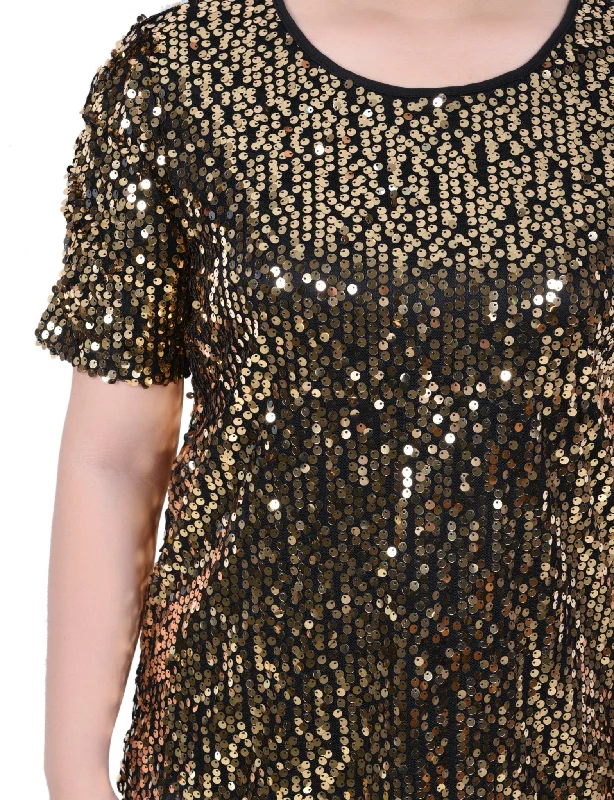 ny-collection-short-sleeve-sequined-top-petite