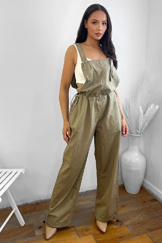 Olive Green 100% Cotton Dungarees