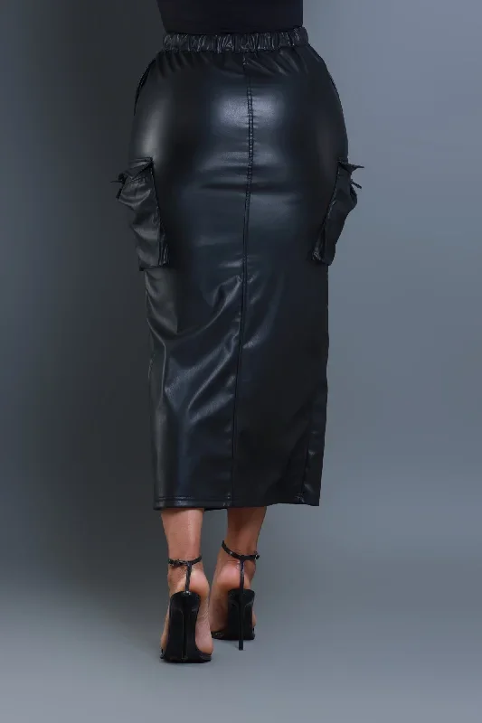 once-again-faux-leather-cargo-skirt-black