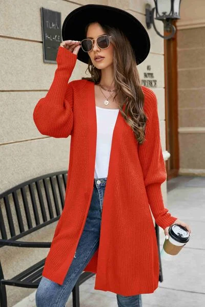 open-front-lantern-sleeve-cardigan