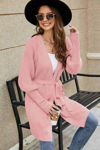 open-front-lantern-sleeve-cardigan