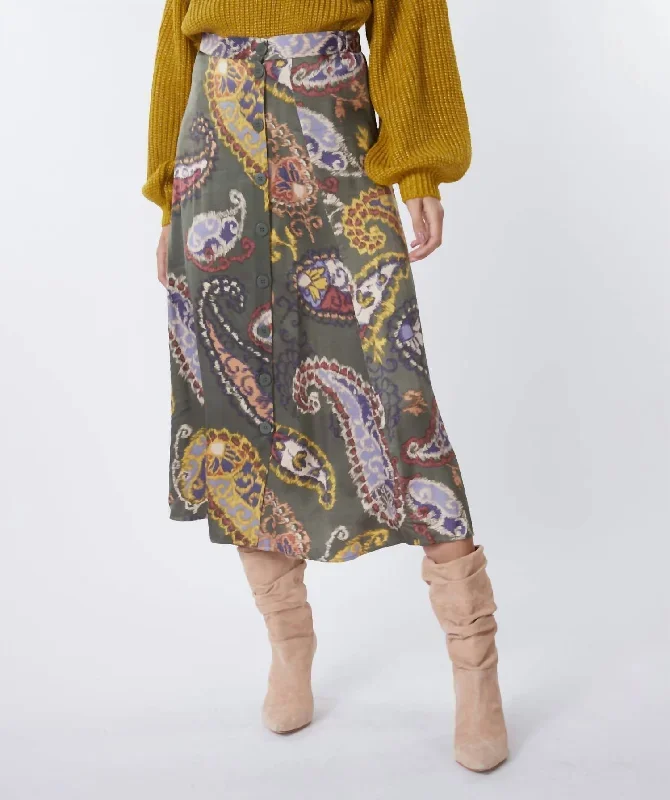 Paisley Skirt In Multiprint