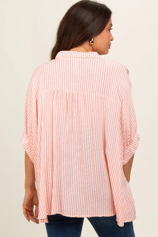 peach-striped-button-up-dolman-maternity-top