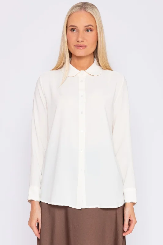 Peter Pan Collar Blouse in Ivory