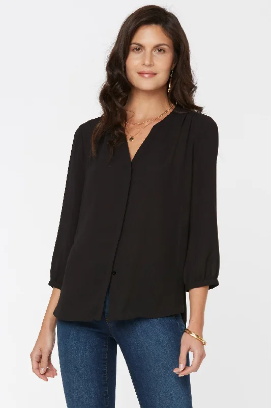 Pintuck Blouse - Black